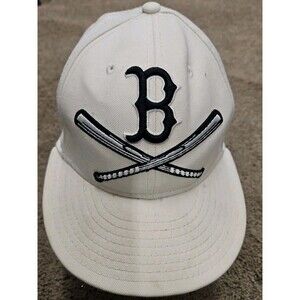 Boston Red Sox New Era MLB White 59 FIFTY size 7-1/4 Hat Baseball Bats Logo